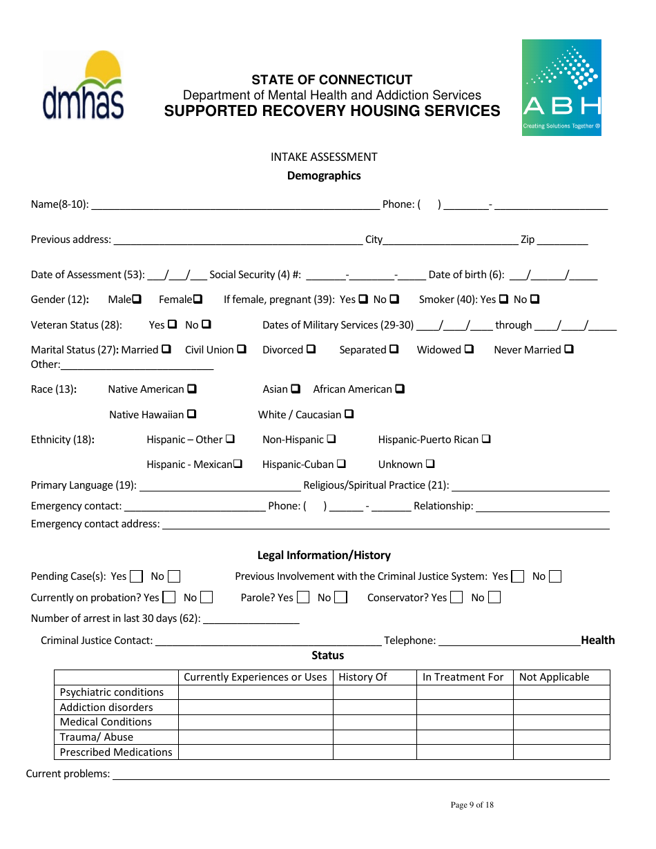 Supported Recovery Housing Services - Connecticut, Page 9