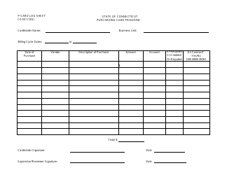 Document preview: Form CO-501 P-Card Log Sheet - Purchasing Card Program - Connecticut
