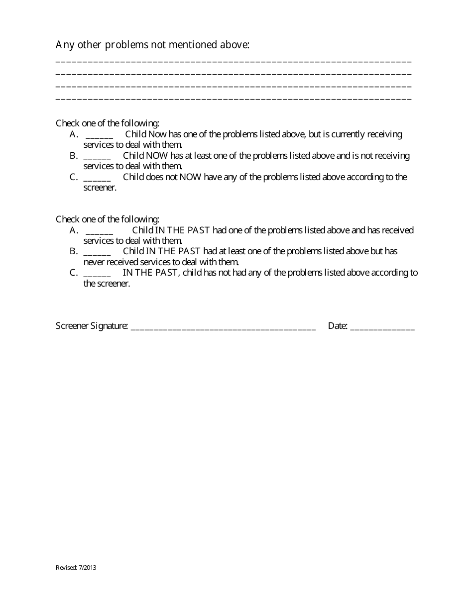 Mental Health and Substance Abuse Screen Form - Early and Periodic Screening, Diagnosis, Treatment (Epsdt) - Delaware, Page 3
