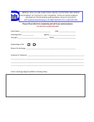 &quot;Mental Health and Substance Abuse Outpatient Discharge Form&quot; - Delaware