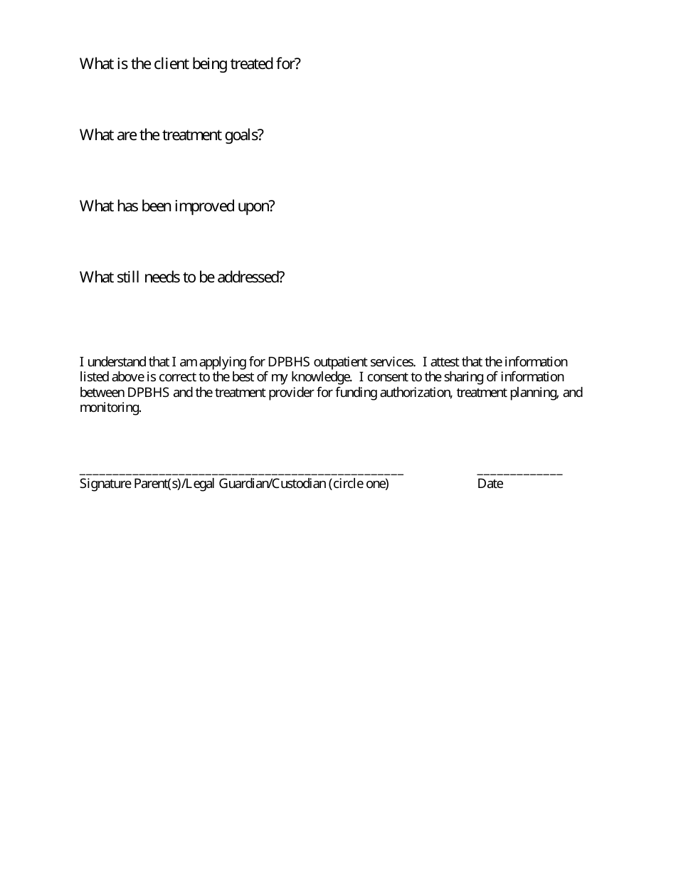 Mental Health and Substance Abuse Outpatient Referral Form - Delaware, Page 3