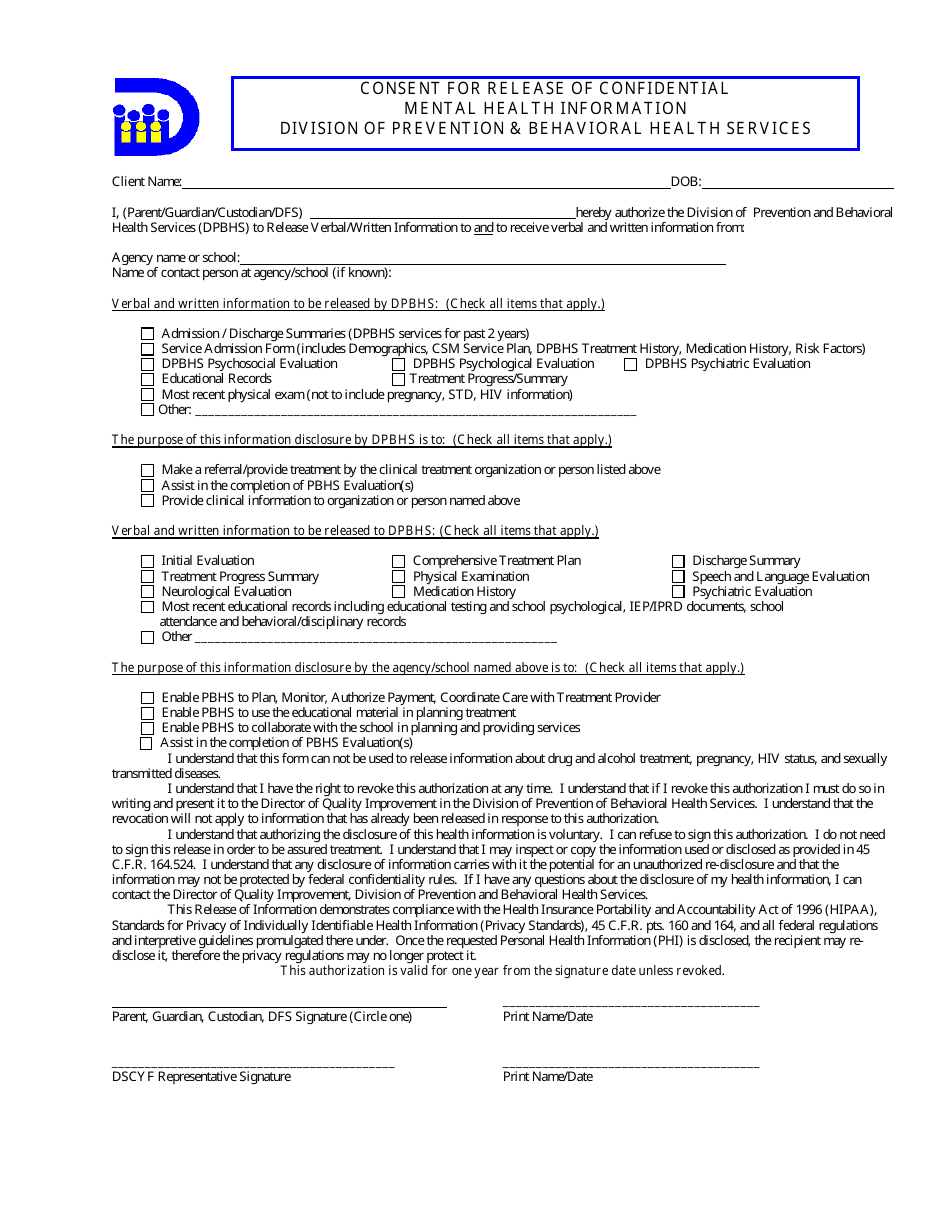 Mental Health and Substance Abuse Outpatient Referral Form - Delaware, Page 5