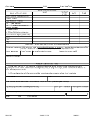 Reportable Event Summary Form - Delaware, Page 3