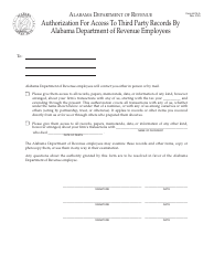 Document preview: Form 6014-A Authorization for Access to Third Party Records by Alabama Department of Revenue Employees - Alabama