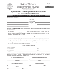 Form BA: RS1 Agreement Extending Period of Limitation for Assessment or Refund - Alabama