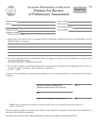 Document preview: Form IT: FA4 Petition for Review of Preliminary Assessment - Alabama
