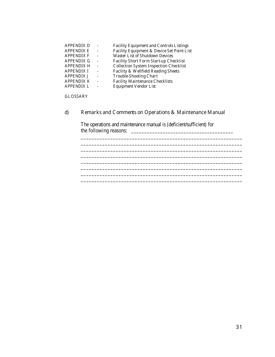 Gas Monitoring  Control System Draft Plan Review Form - California, Page 31