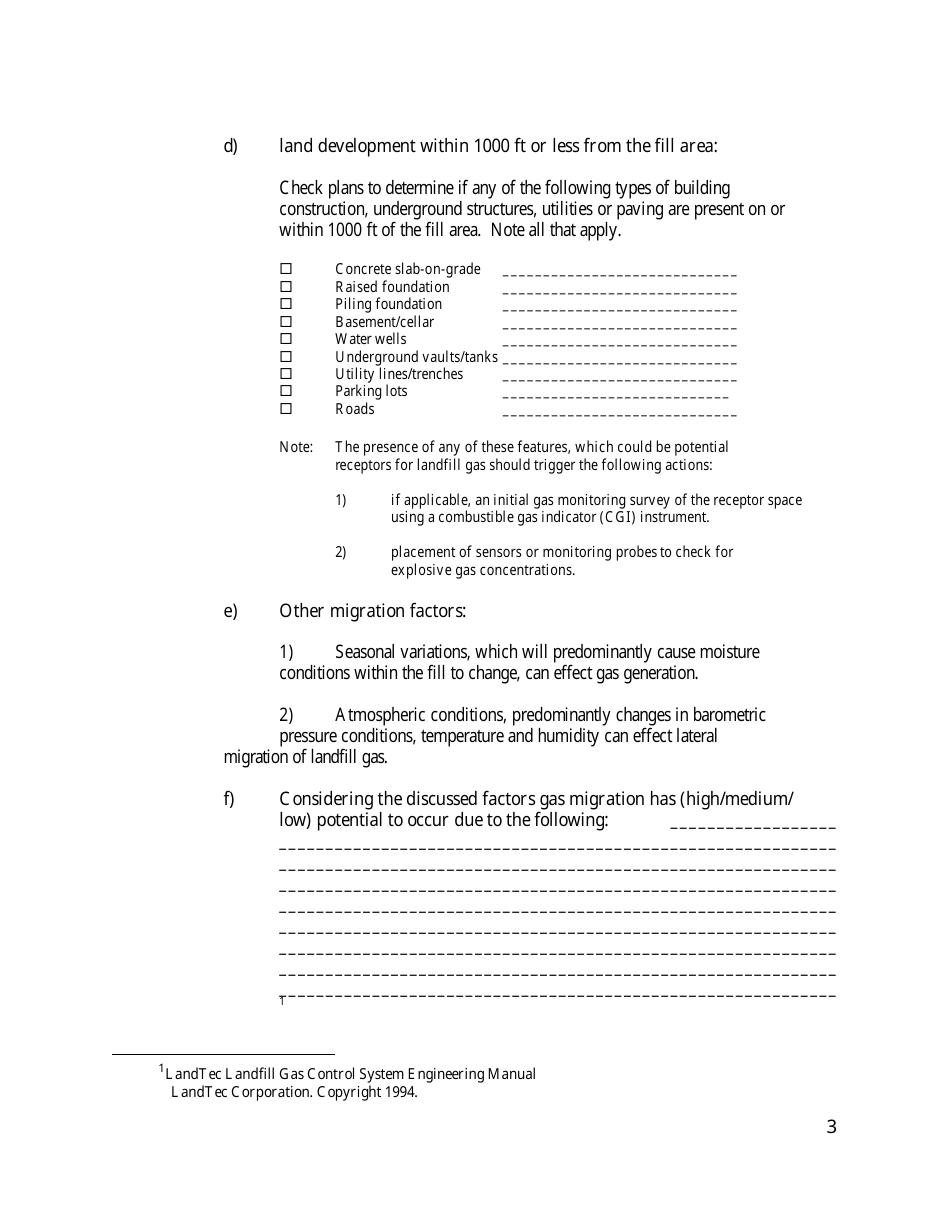 Gas Monitoring  Control System Draft Plan Review Form - California, Page 3