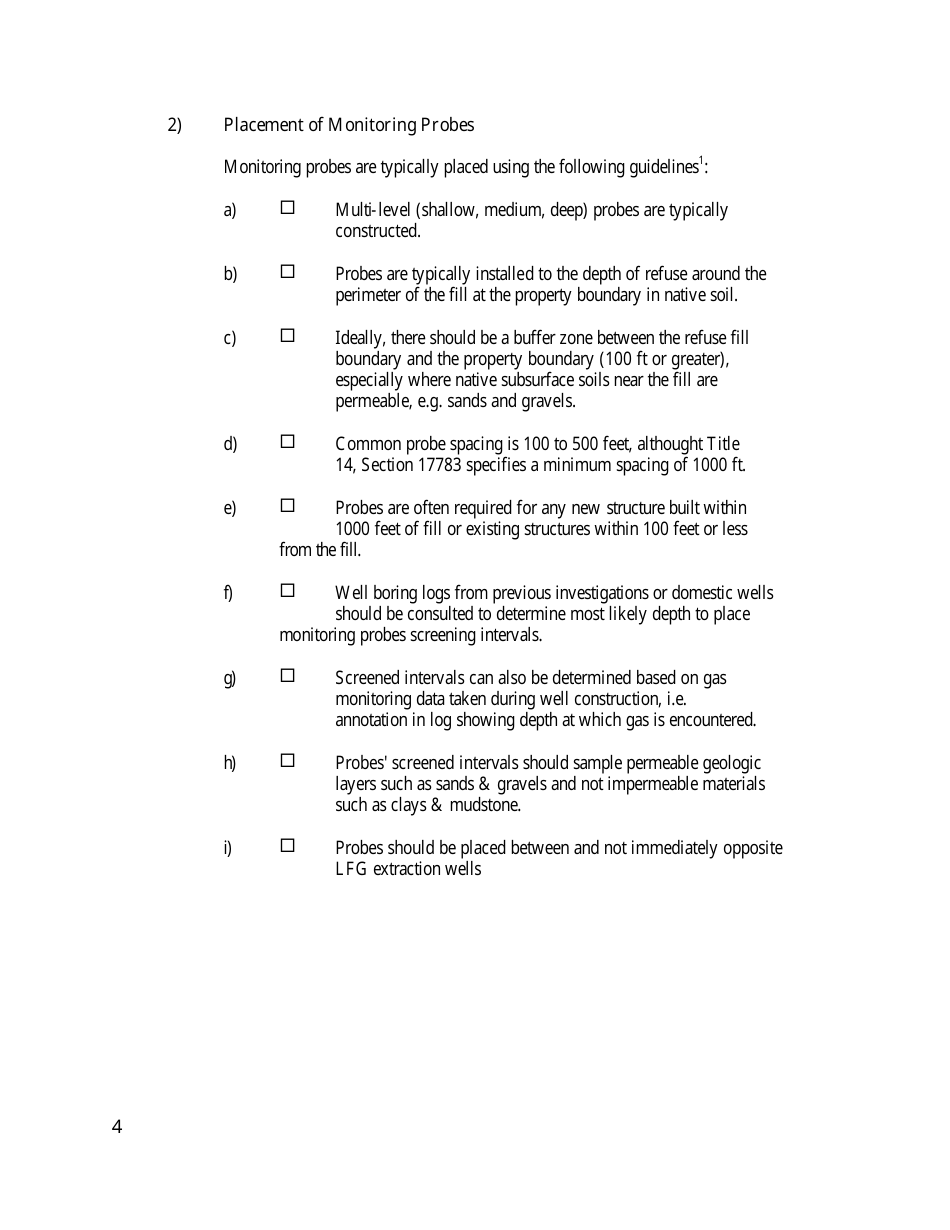 Gas Monitoring  Control System Draft Plan Review Form - California, Page 4