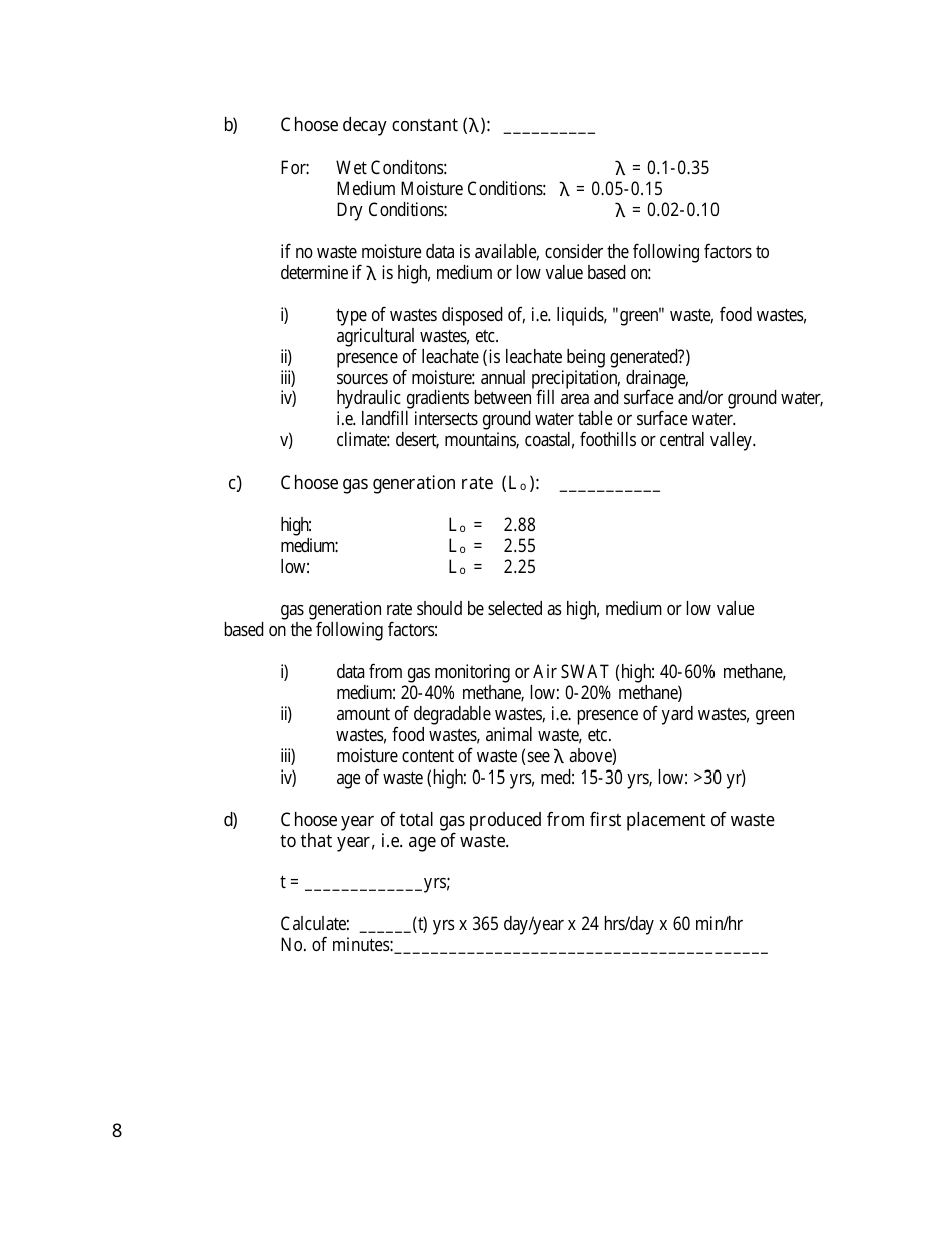 Gas Monitoring  Control System Draft Plan Review Form - California, Page 8