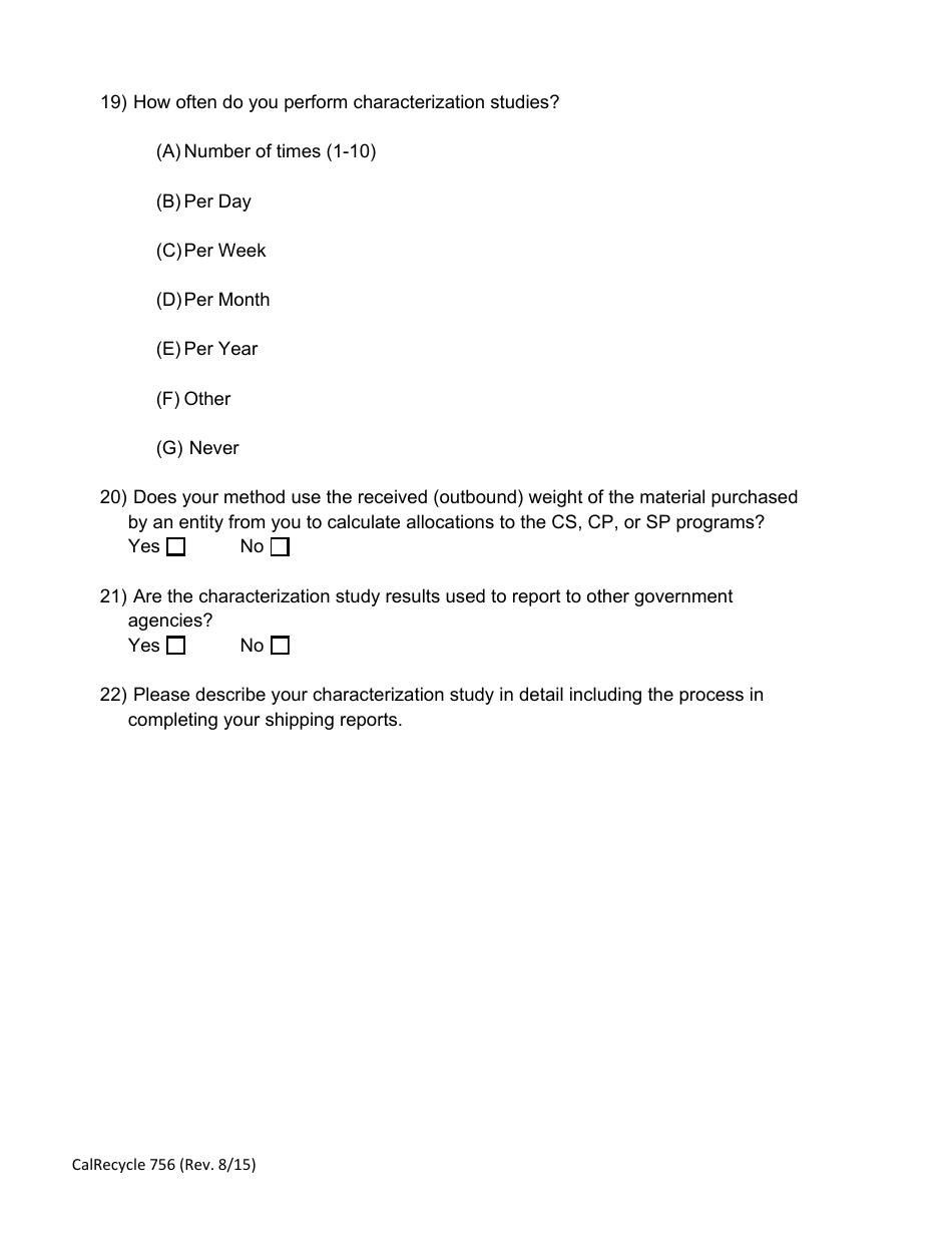 Form CalRecycle756 Curbside Allocation Application - California, Page 4