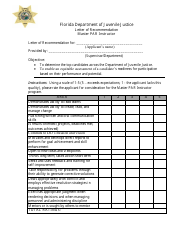 Document preview: Letter of Recommendation - Master Par Instructor - Florida
