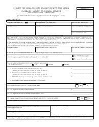 Document preview: Form DFS-F2-DWC-14 Request for Social Security Disability Benefit Information - Florida