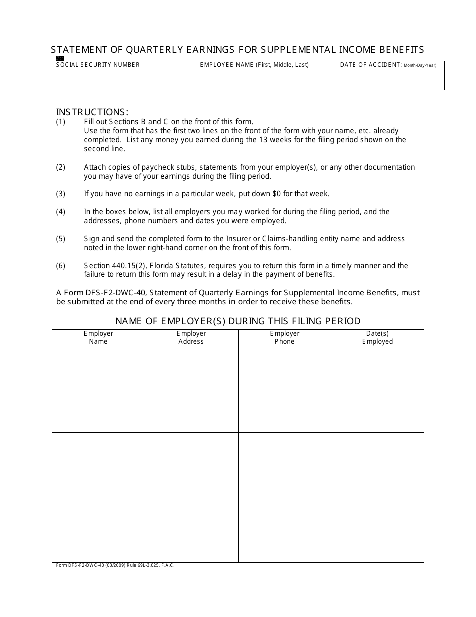 Form DFS-F2-DWC-40 - Fill Out, Sign Online and Download Fillable PDF ...