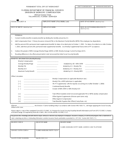 Form DFS-F2-DWC-33  Printable Pdf