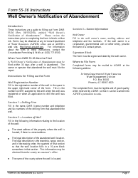 Document preview: Instructions for Form DWR55-36 Well Owner&#039;s Notification of Abandonment - Arizona