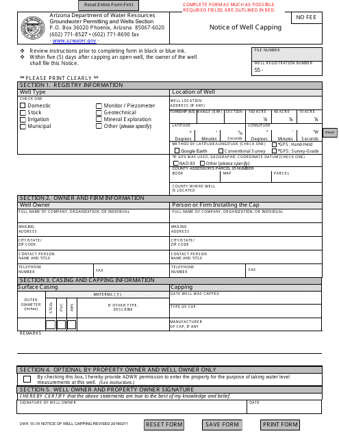 Form DWR55-39  Printable Pdf