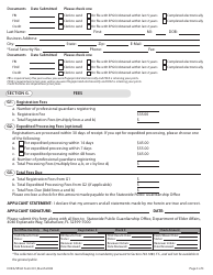 Form 001 Professional Guardian Registration Form - Florida, Page 3