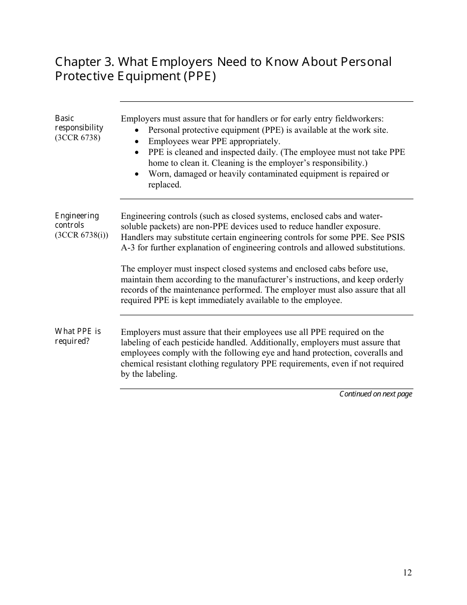 Pesticide Use Compliance Guide for Employers and Businesses - California, Page 12