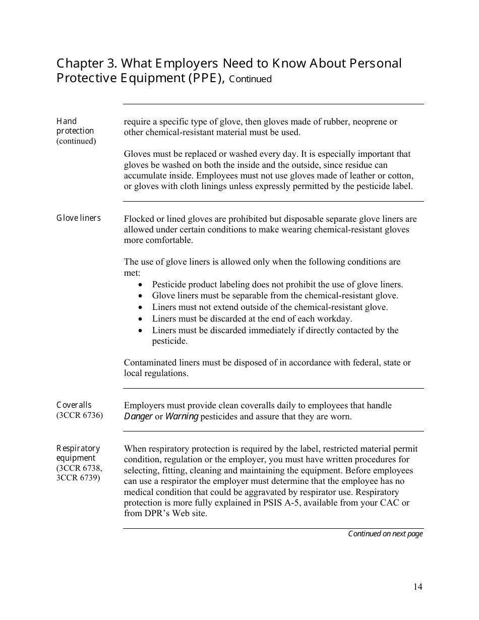 Pesticide Use Compliance Guide for Employers and Businesses - California, Page 14