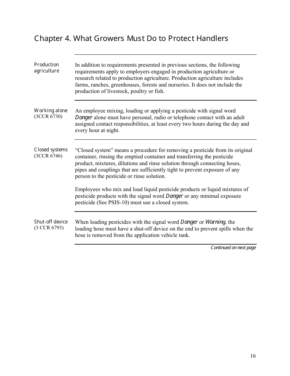 Pesticide Use Compliance Guide for Employers and Businesses - California, Page 16