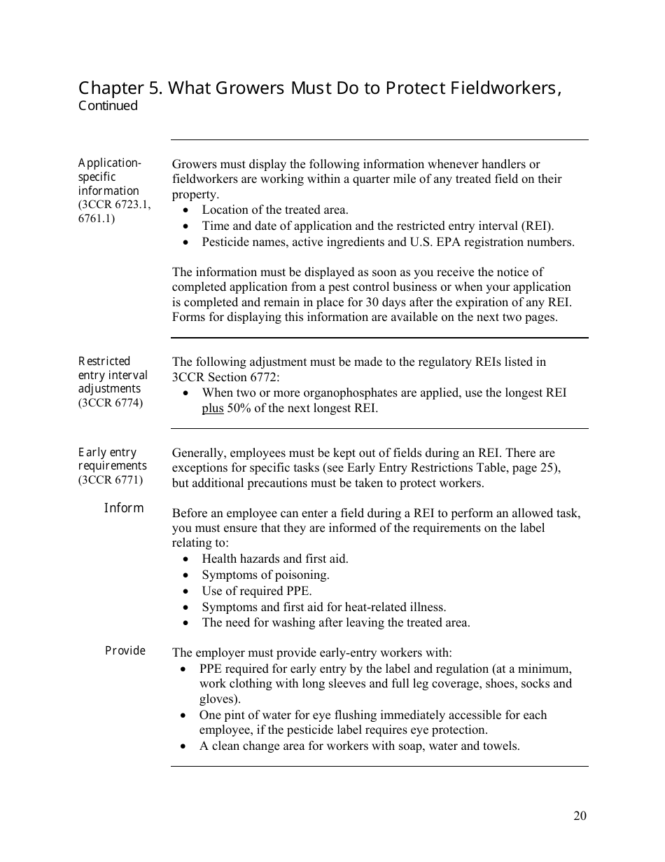 Pesticide Use Compliance Guide for Employers and Businesses - California, Page 20