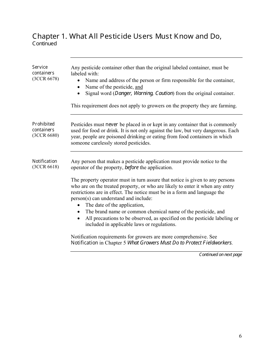 Pesticide Use Compliance Guide for Employers and Businesses - California, Page 6