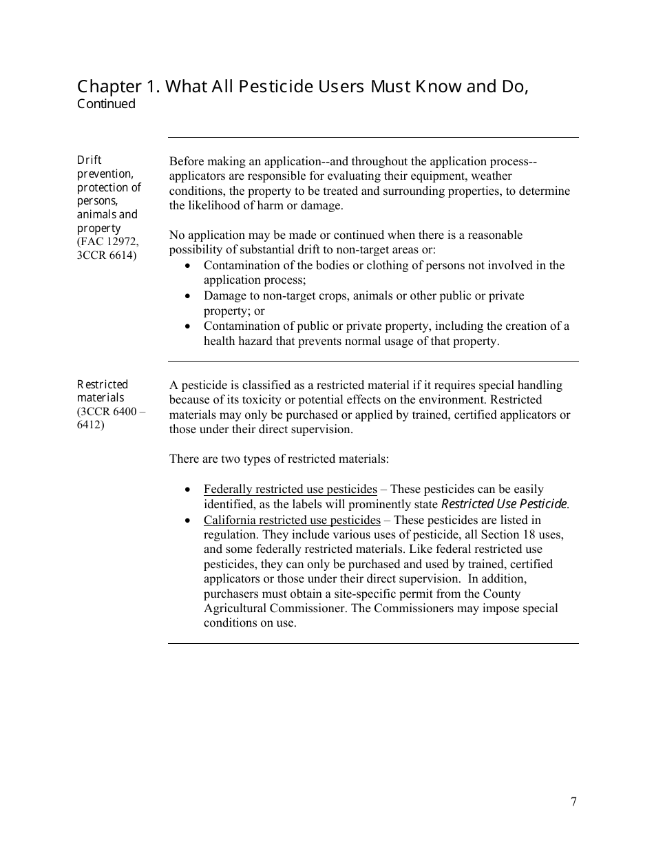 Pesticide Use Compliance Guide for Employers and Businesses - California, Page 7