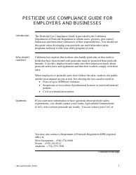 Document preview: Pesticide Use Compliance Guide for Employers and Businesses - California