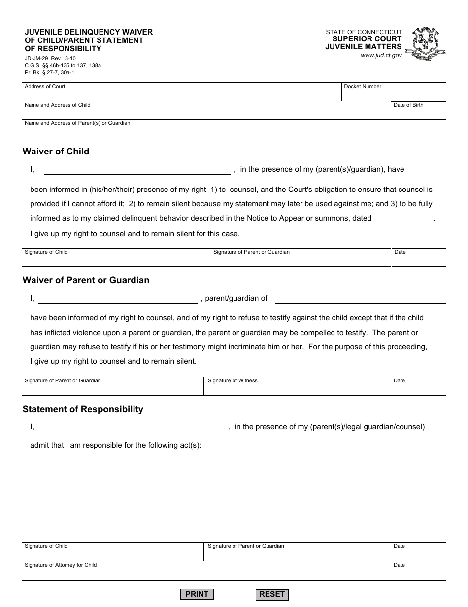 Form JD-JM-29 - Fill Out, Sign Online and Download Fillable PDF ...