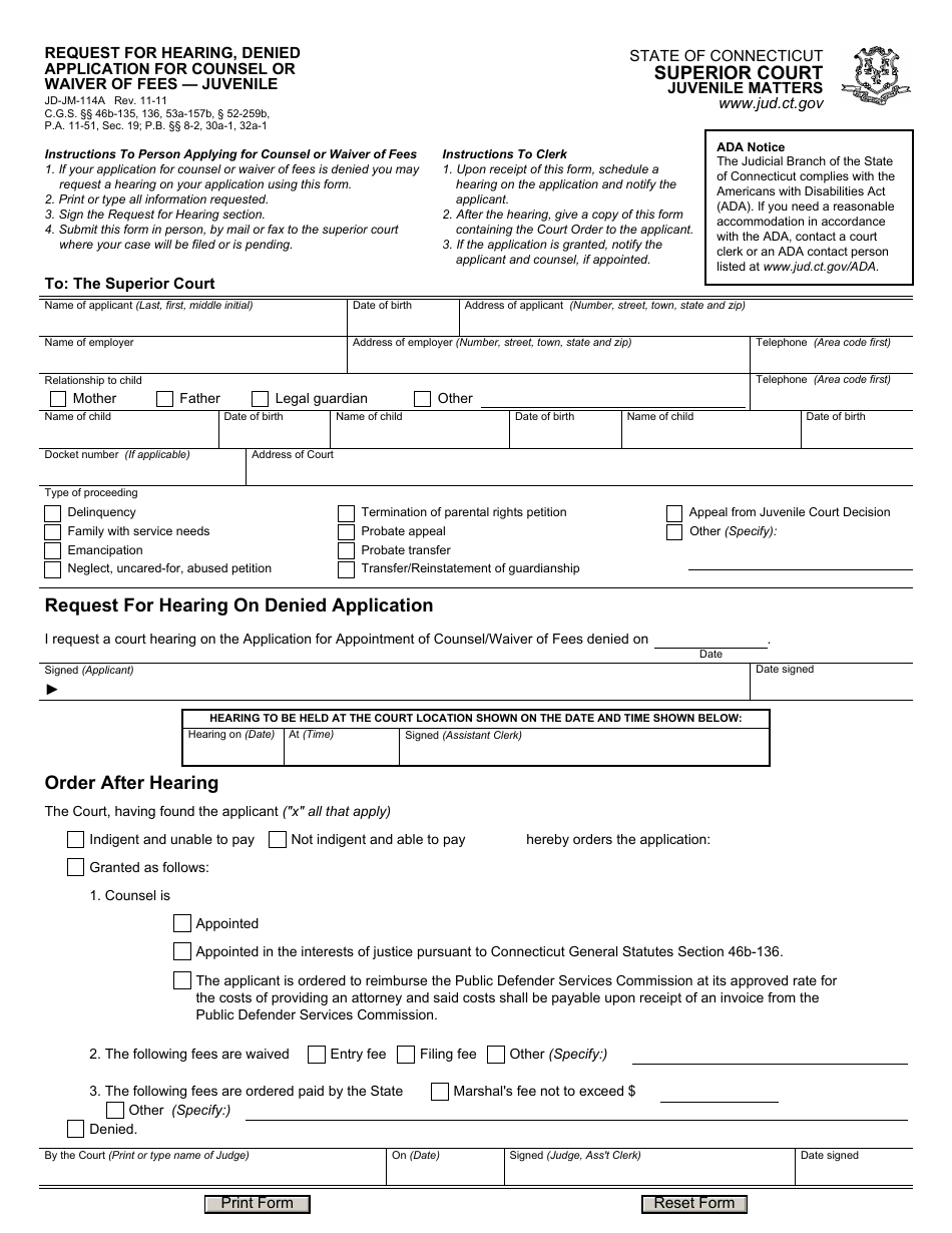 Form JD-JM-114A - Fill Out, Sign Online and Download Fillable PDF ...