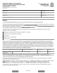 Document preview: Form JD-JM-193 Interstate Compact for Juveniles Take Into Custody Application and Order Non-delinquent Runaway - Connecticut