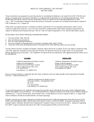 Instructions for Form DHS3092 Medi-Cal Supplemental Cost Report - California, Page 2