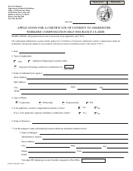 Form A4-50 Application for a Certificate of Consent to Administer Workers&#039; Compensation Self Insurance Claims - California