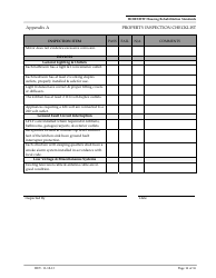 Appendix A Property Inspection Checklist Form - Arizona, Page 16
