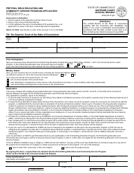 Document preview: Form JD-CR-118 Pretrial Drug Education and Community Service Program Application - Connecticut