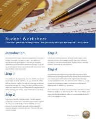 Budget Worksheet - California