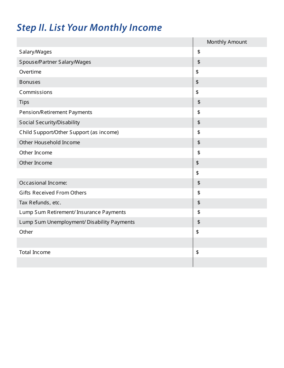 Budget Worksheet - California, Page 3