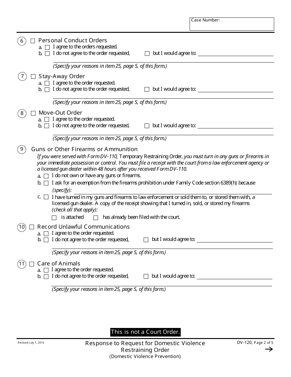 Form DV-120 - Fill Out, Sign Online and Download Fillable PDF ...