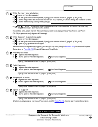 Form DV-120 Response to Request for Domestic Violence Restraining Order - California, Page 3