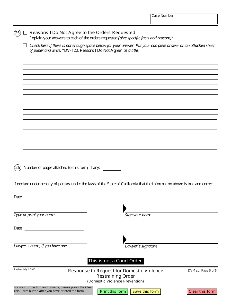 Form DV-120 - Fill Out, Sign Online And Download Fillable PDF ...