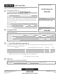 Document preview: Form DV-110 V Temporary Restraining Order - California (Vietnamese)