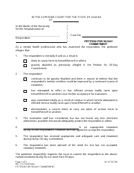 Form MC-115 Petition for 90-day Commitment - Alaska