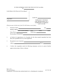 Document preview: Form PG-101 Emergency Petition for Appointment of a Temporary Guardian - Alaska