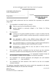 Form MC-120 Petition for 180-day Commitment - Alaska