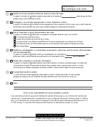 Formulario DV-145 S Orden: No Viajar Con Los Hijos - California (Spanish), Page 2