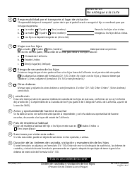 Formulario DV-140 S Orden De Custodia Y Visitacion De Los Hijos - California (Spanish), Page 2