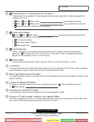 Form DV-140 Child Custody and Visitation Order - California, Page 2