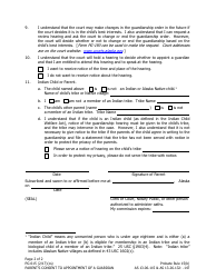 Form PG-615 Parent&#039;s Consent to Appointment of a Guardian - Alaska, Page 2