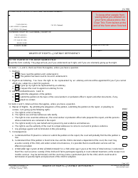 Form JV-190 Waiver of Rights - Juvenile Dependency - California